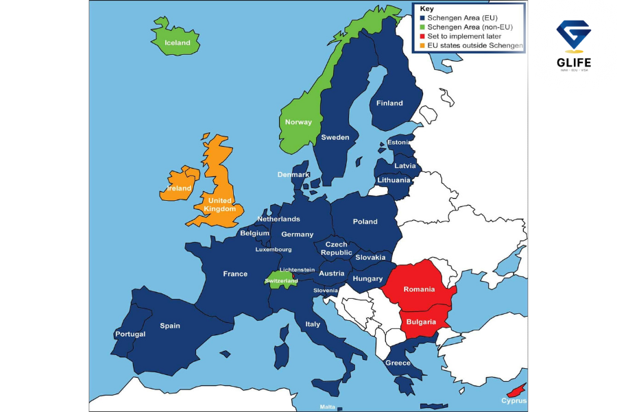  Visa Schengen có thể đi bao nhiêu nước